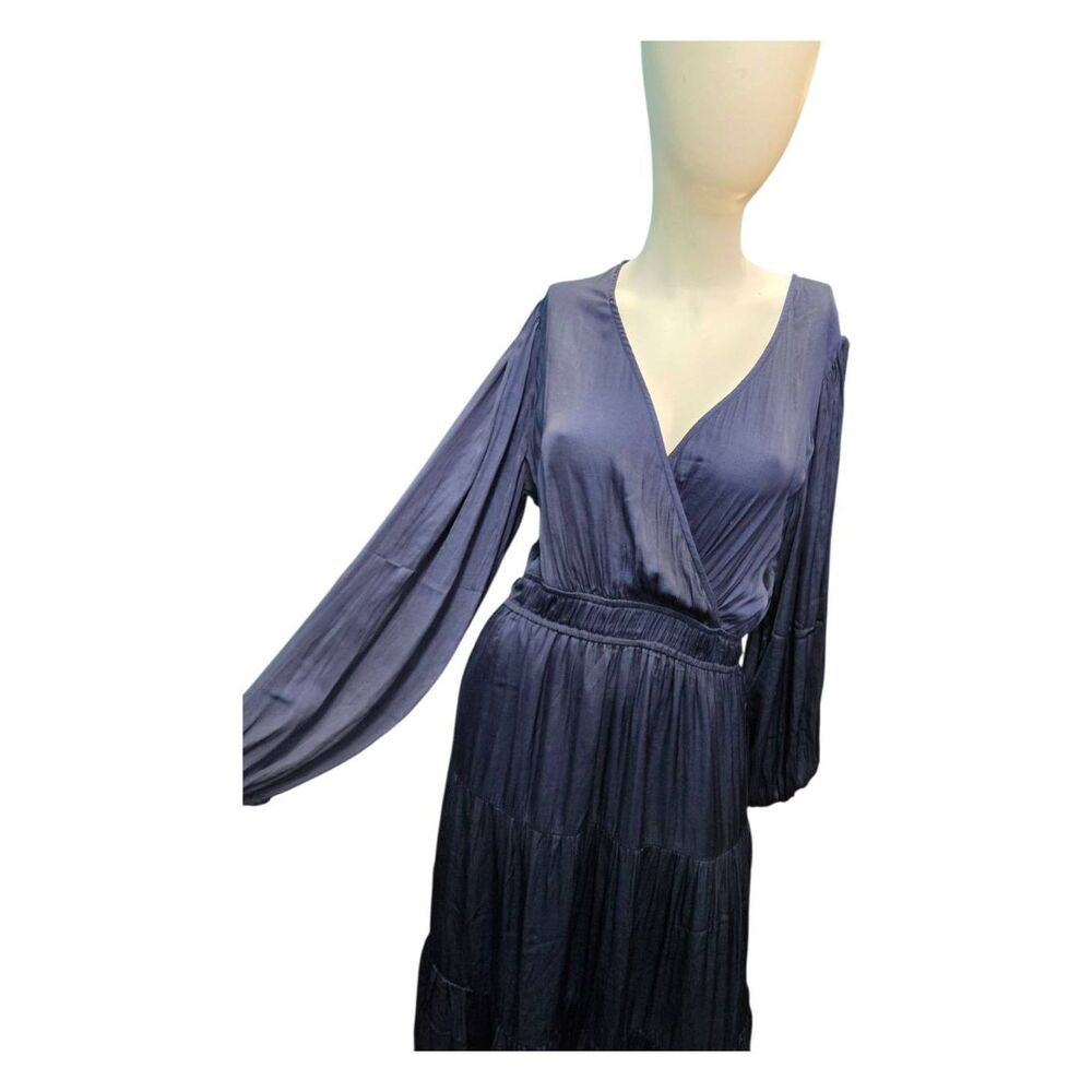 Joie Navy Blue Tiered Maxi Dress Womens Size Large Surplus Top - Picture 4 of 9
